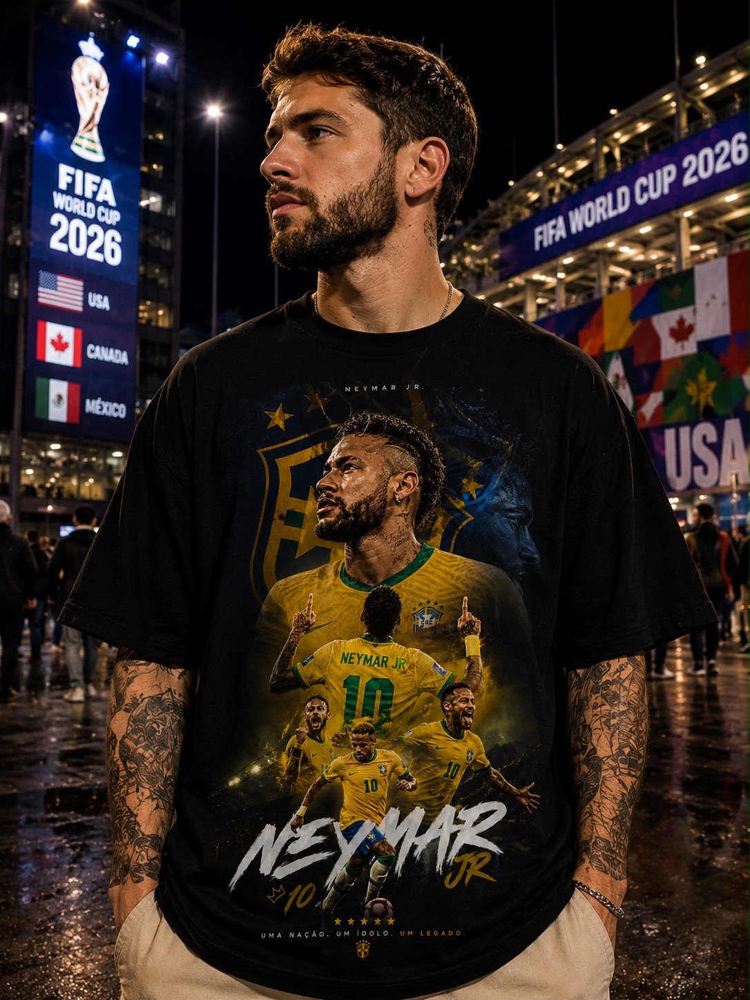 Camiseta Oversized Neymar ídolo copa 2026